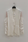 marc le bihan stitching kimono jacket 2201-E21 OFF WHITE